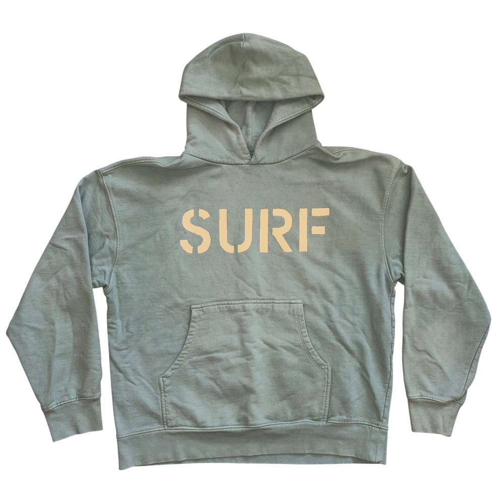 The Surf Lodge Mens Hoodie Sage Green Surf Graphic Pullover Sweatshirt Size L